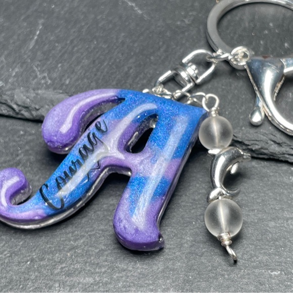 Clear Quartz Purple and Blue
Letter “A” Courage Keychain With Dolphin Charm - Picture 5 of 11